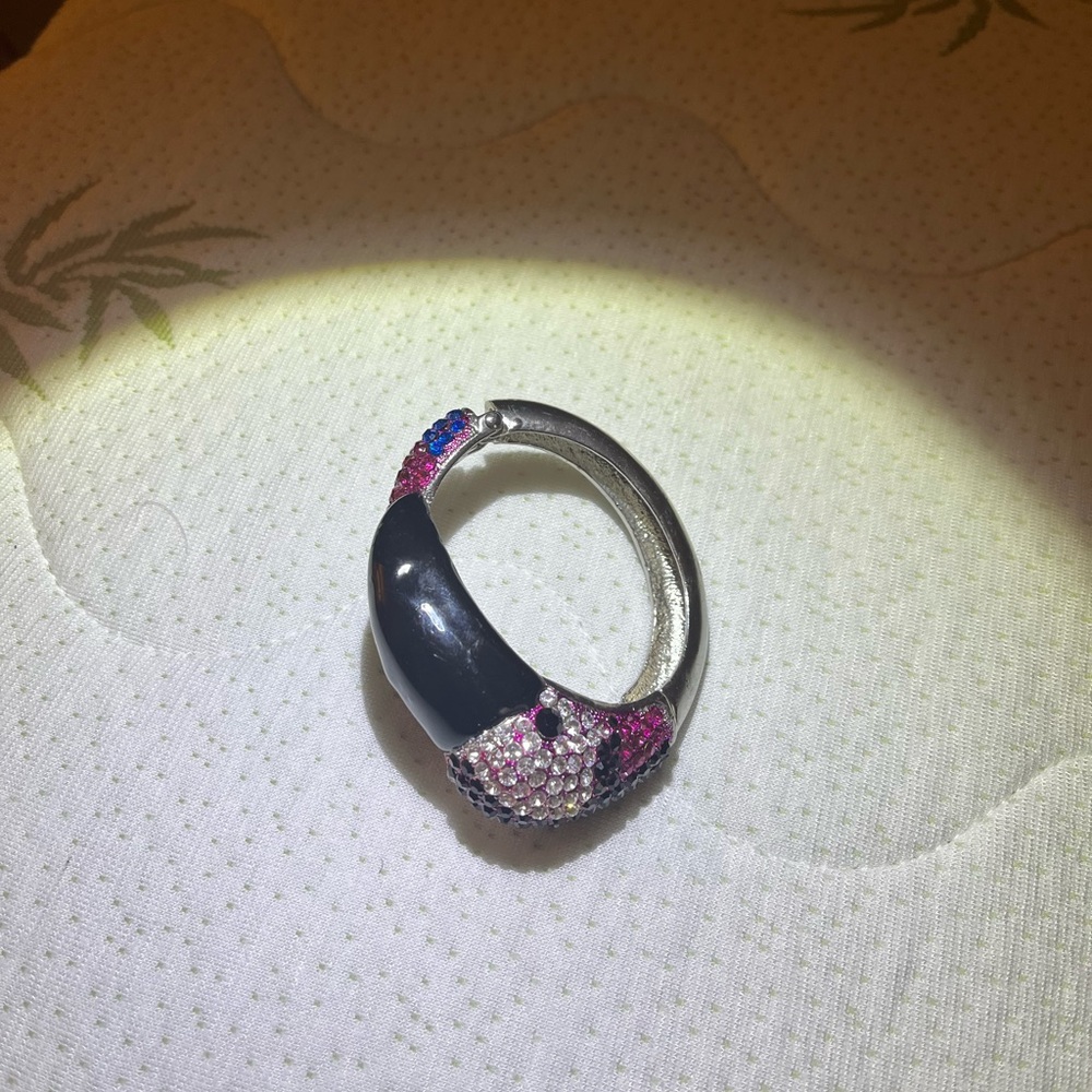 Rhinestone parrot bracelet